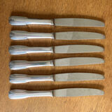 6 silver metal knives