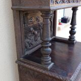 Ancien meuble vaisselier bois massif sculpté