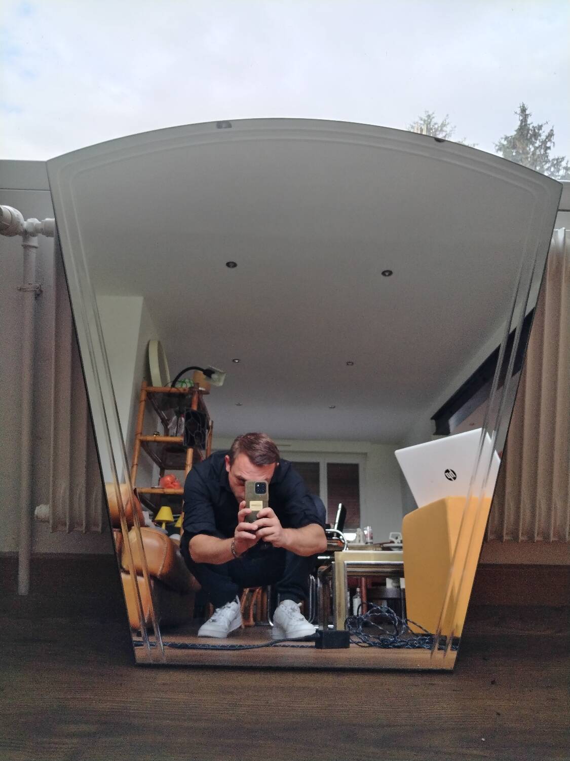 Beveled rearview mirror, 1980s