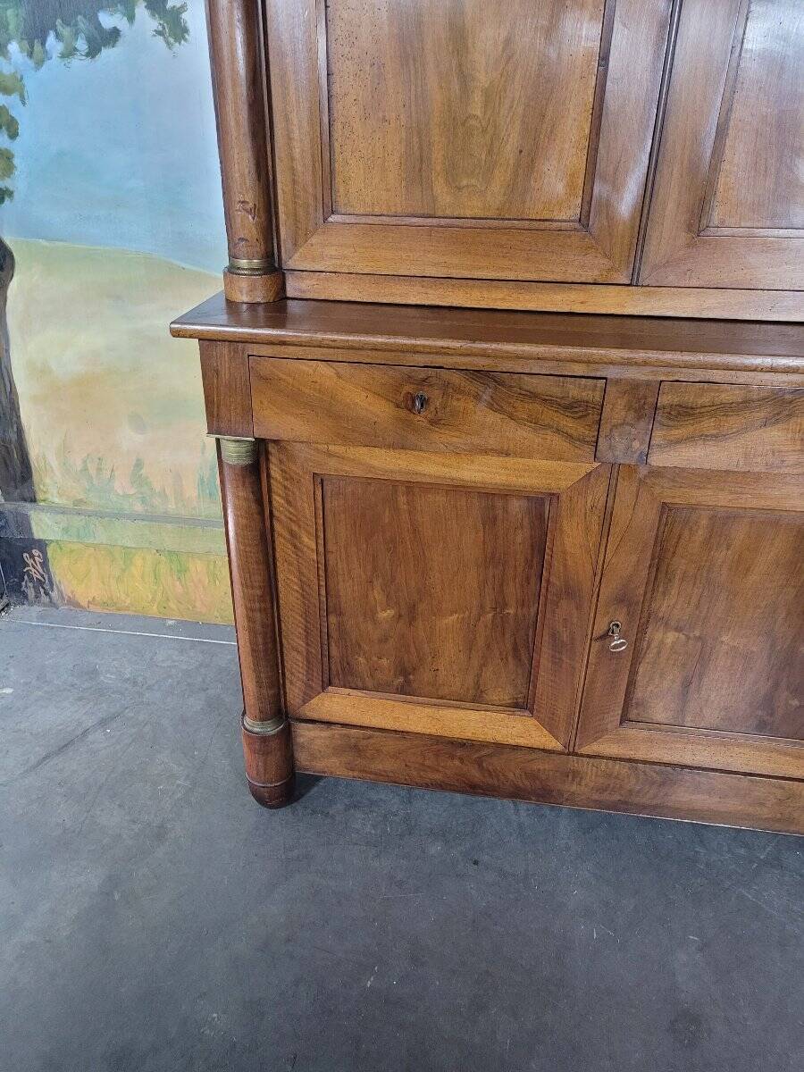Buffet deux corps Empire en noyer