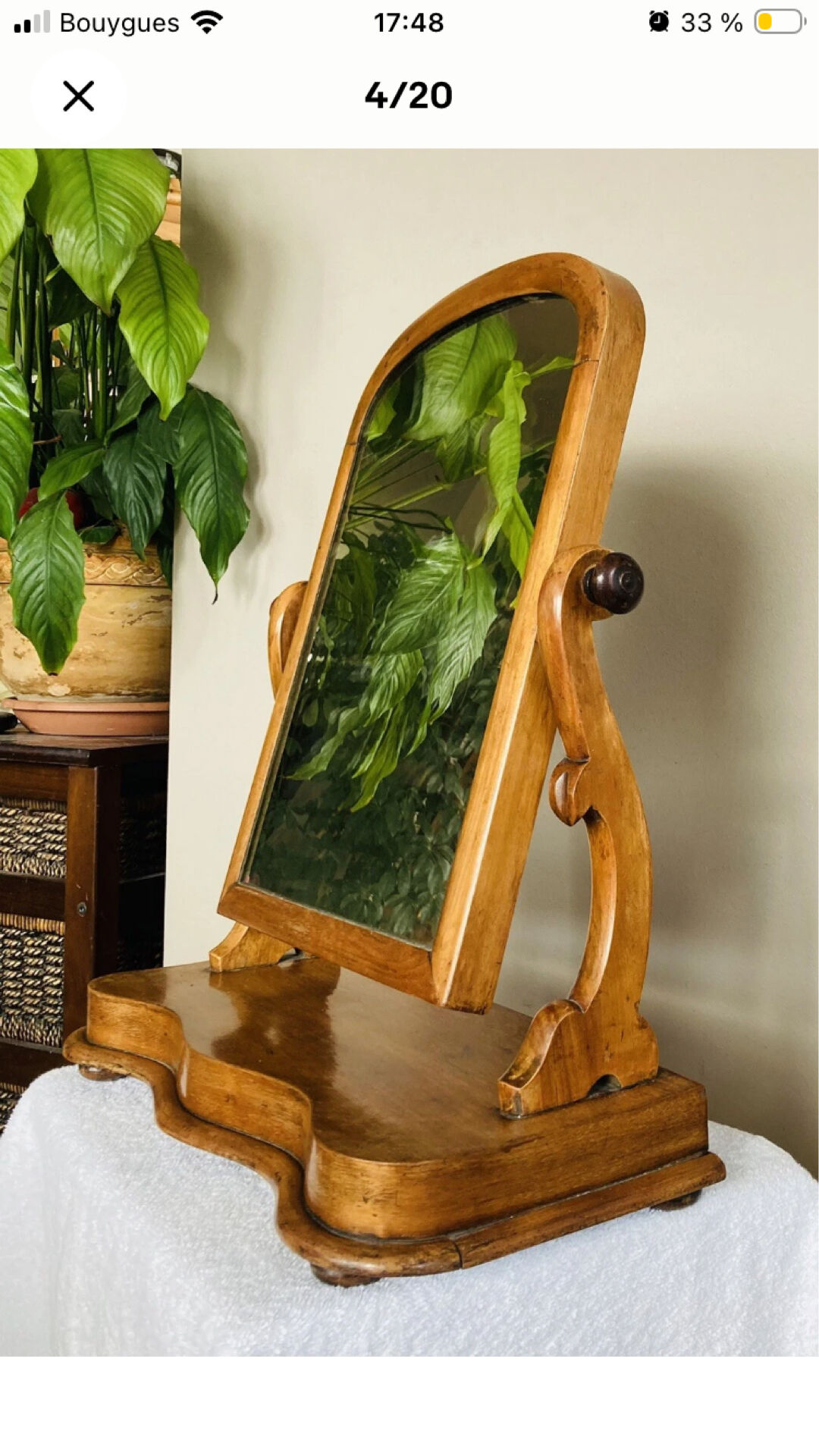 Coiffeuse de table barbière psyché Louis Philippe en noyer époque XIXe