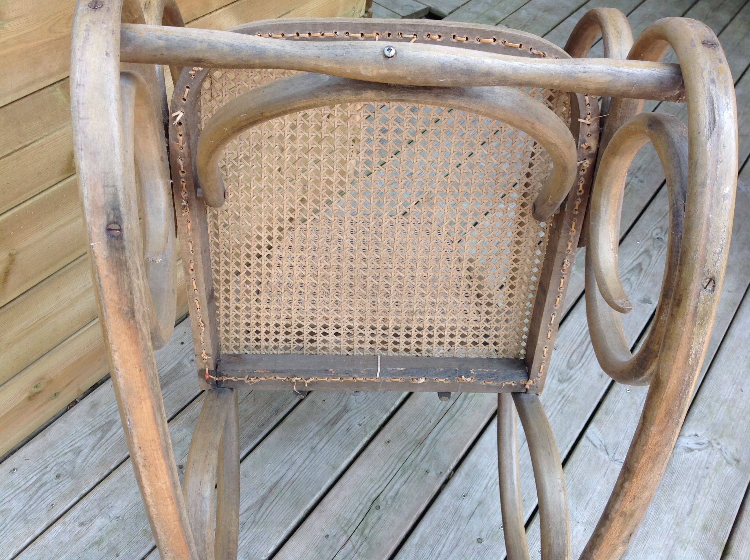 Rocking chair in caning