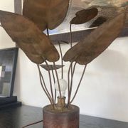 Sculptural metal lamp, 1960s/70s