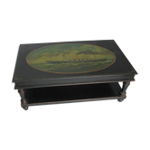 Table basse avec peinture de bateaux