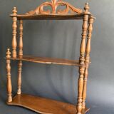 Wall shelf with pediment, in turned Napoleon III wood