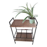 Vintage metal and wicker shelf