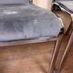 Set of Italian dining chairs from 1970, chrome and covered in blue velvet