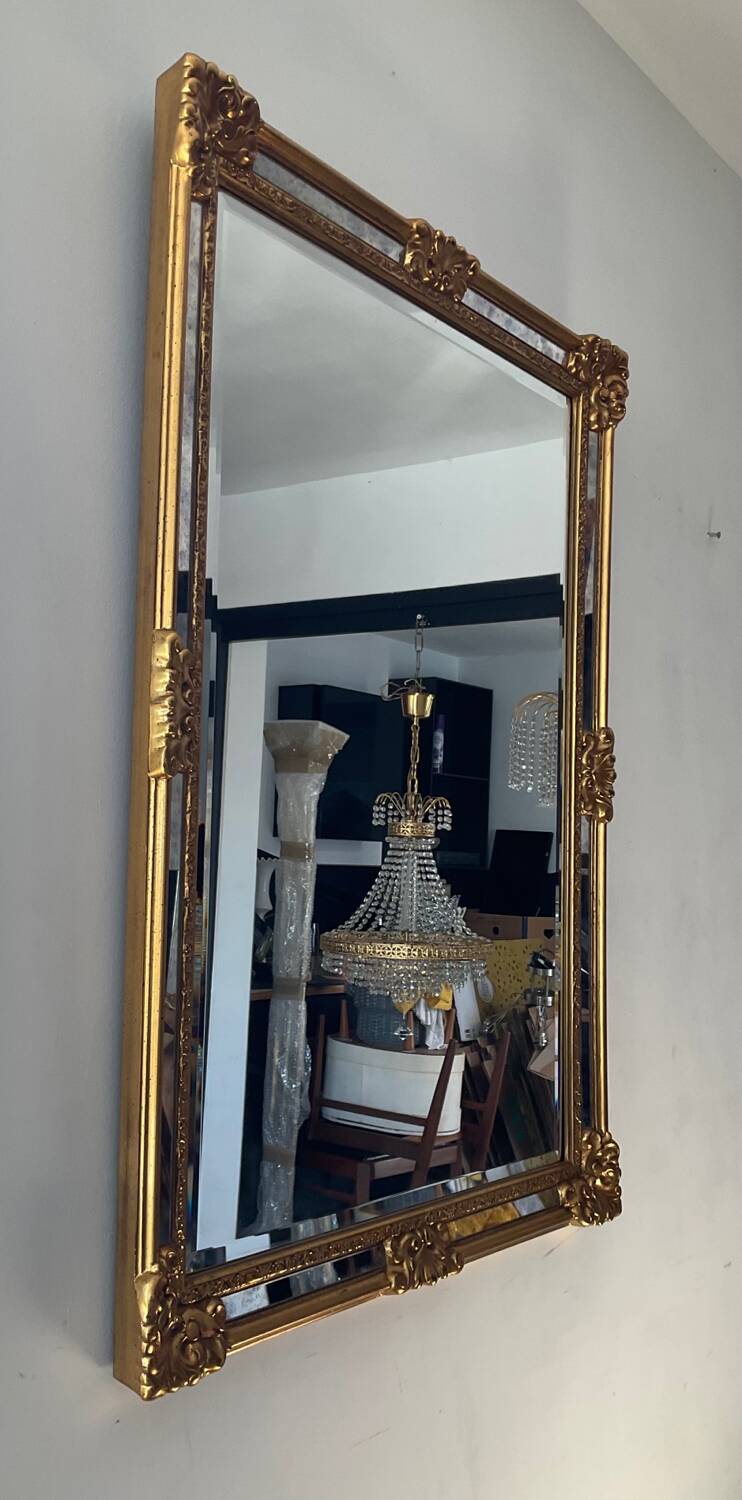 Deknudt gilded mirror with glazing beads from the 70s