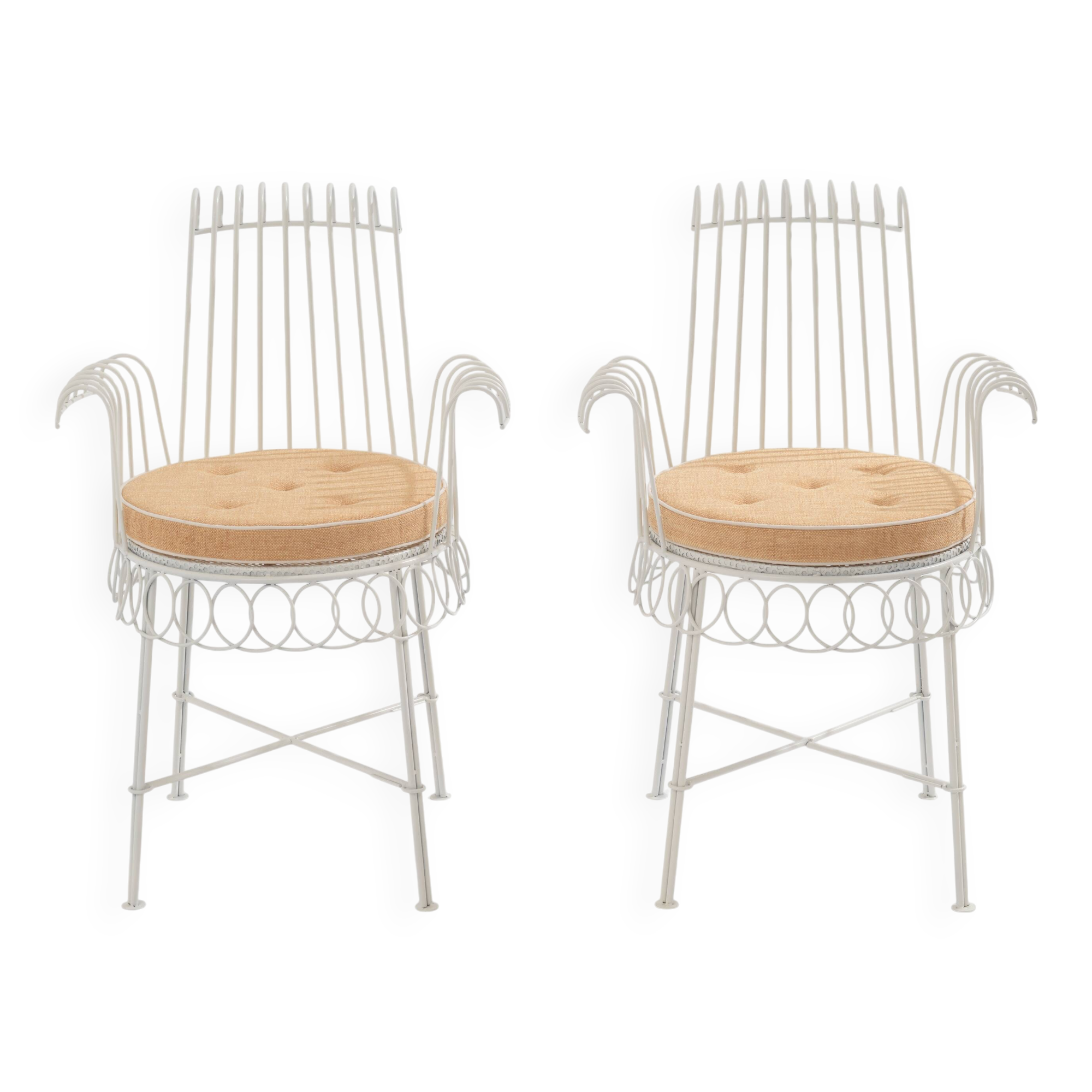 Mathieu Matégot paire de chaises Cap d’Ail 1950s
