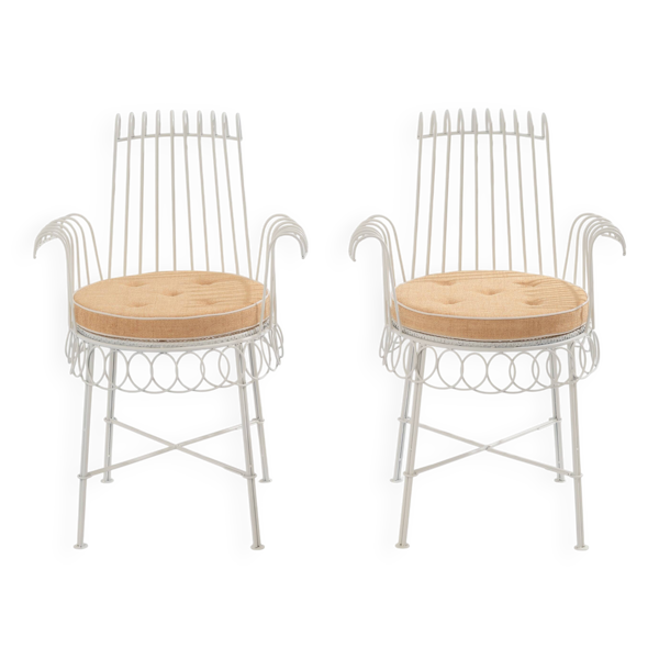 Mathieu Matégot paire de chaises Cap d’Ail 1950s