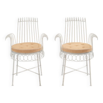 Mathieu Matégot pair of Cap d'Ail chairs 1950s