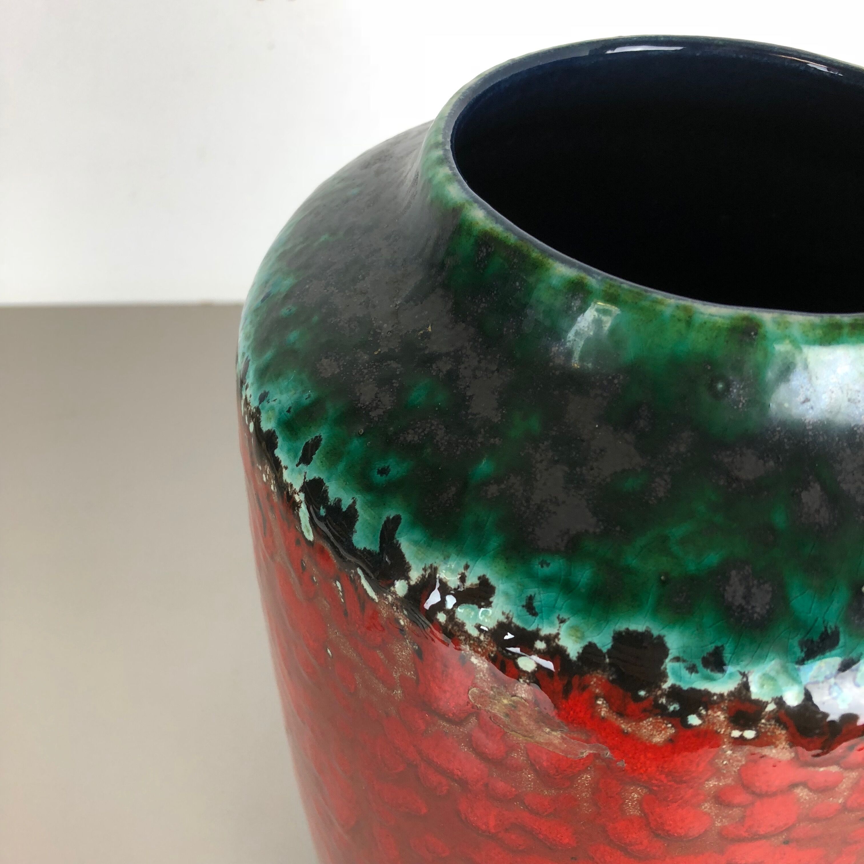 Large Pottery Fat Lava Multi-Color 517-45 Floor Vase Made by Scheurich, 1970s
