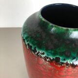 Vase fat lava multi-color 517-45 Scheurich années 1970