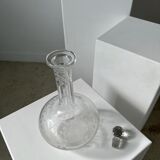 Engraved vintage wine decanter (cork reported)