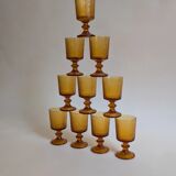 Set of 10 orange glasses