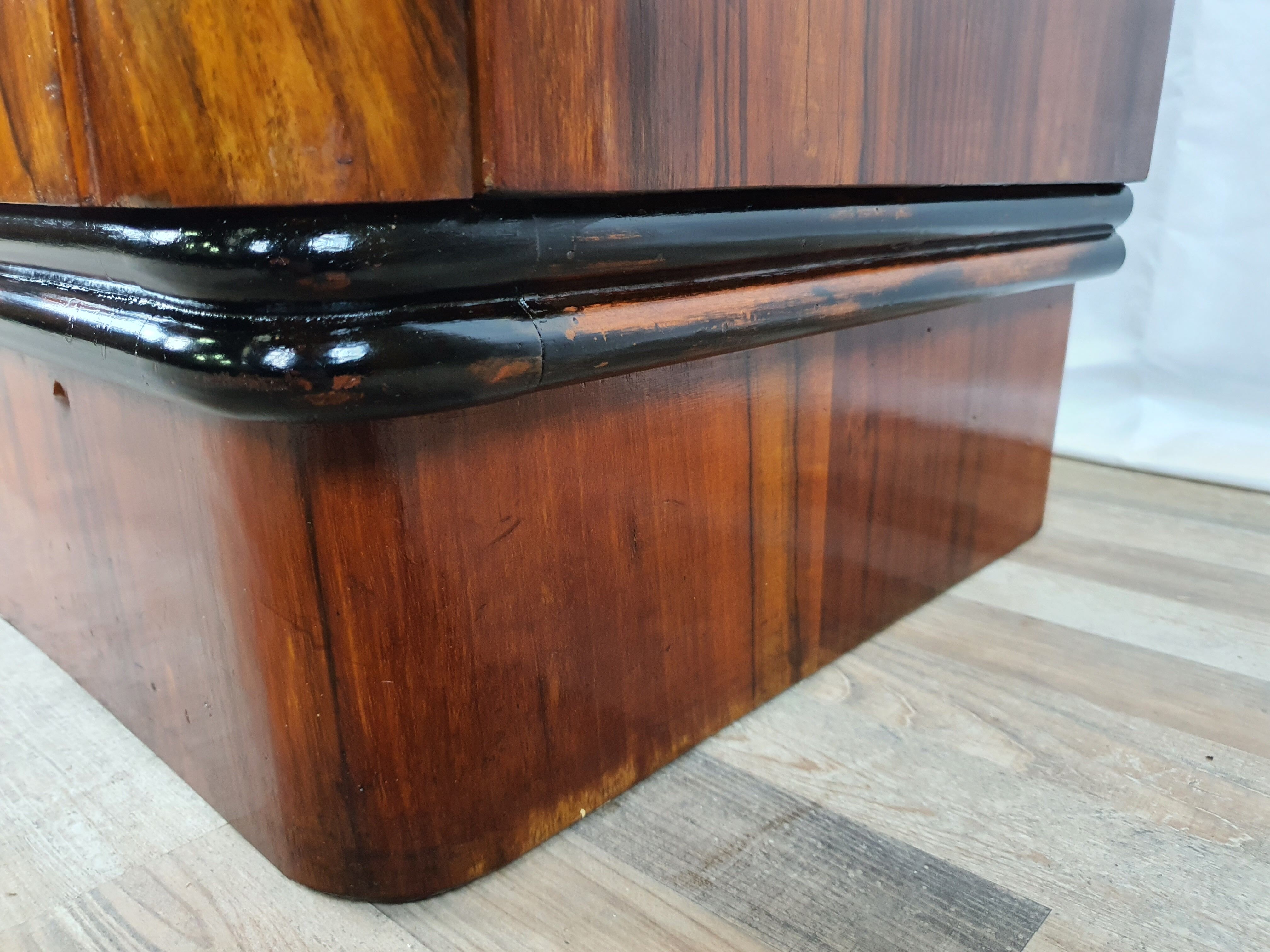 Art deco dining room sideboard in briar with upstand, 1940s