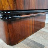 Art deco dining room sideboard in briar with upstand, 1940s