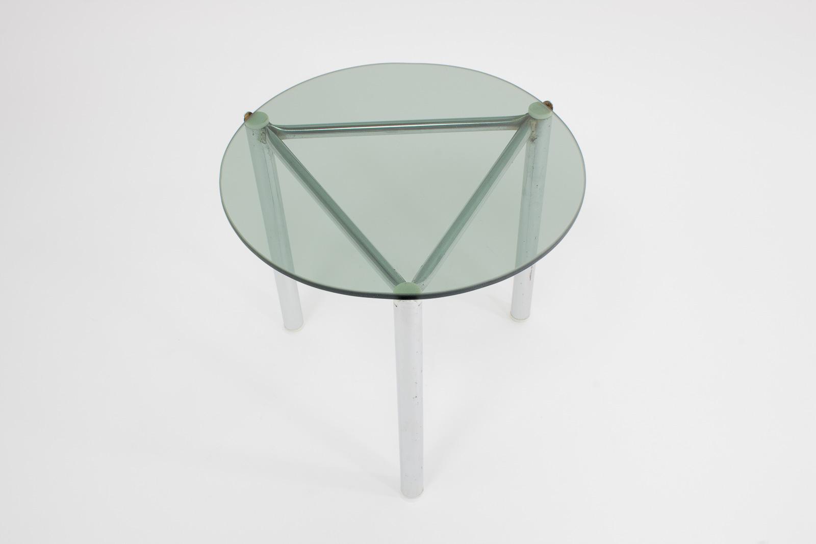 Side table with frame in chrome and glass 1960 s
