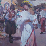 Table "Market Scene" by Witman Etelka Vizkeleti (1882-1962) Hungary