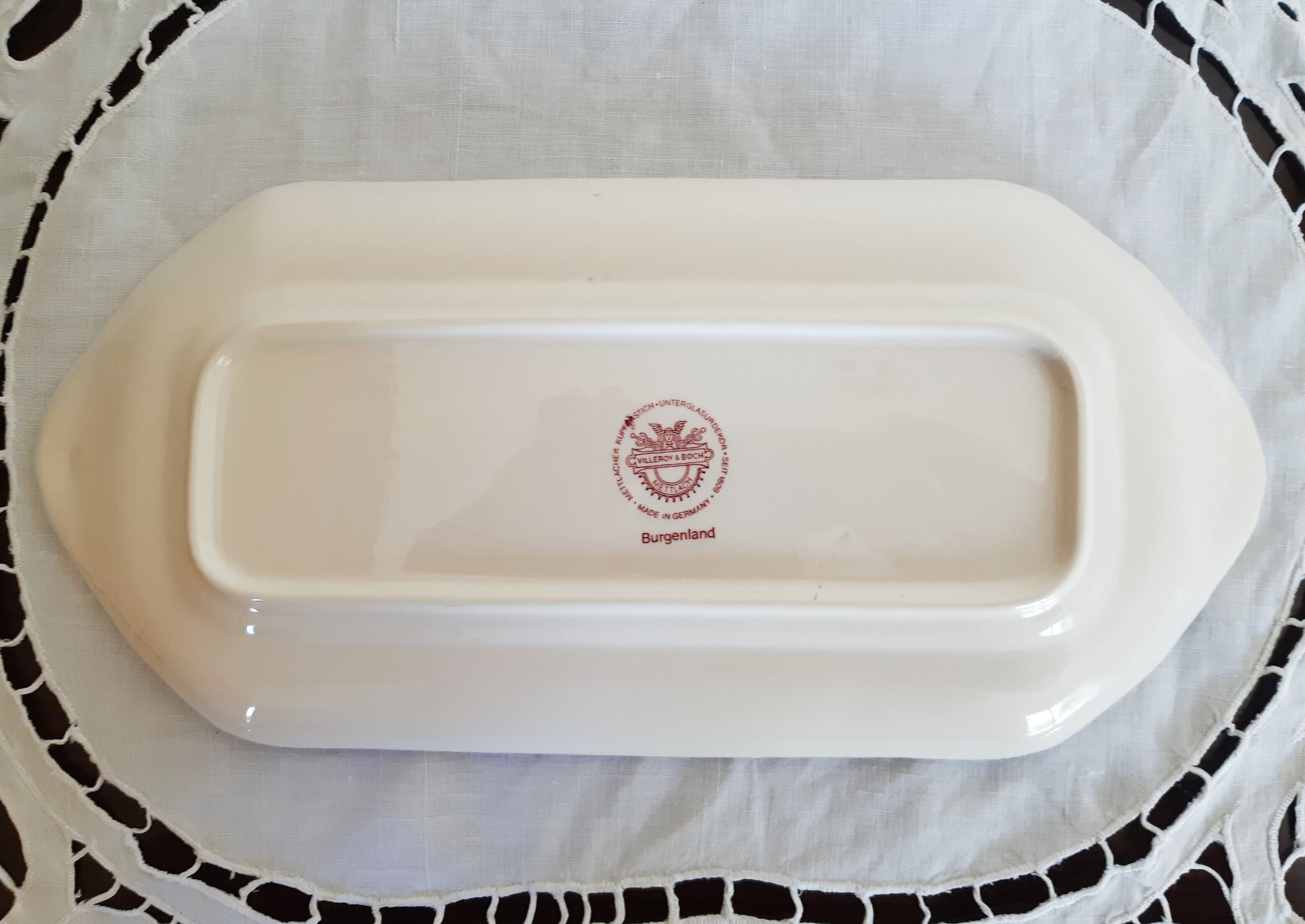 Plat à cake en porcelaine , vintage français , plat à gateaux, villeroy et boch , burgenland