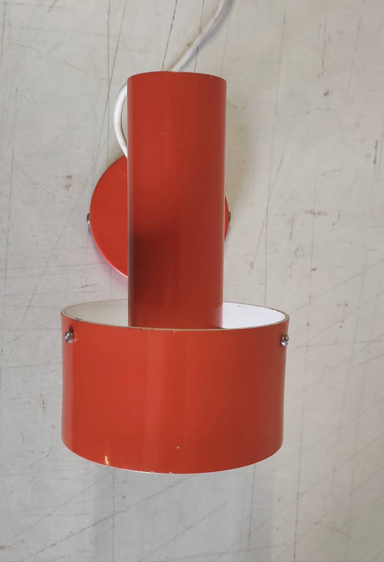 Orange metal wall light by Delmas - 1960s/70s