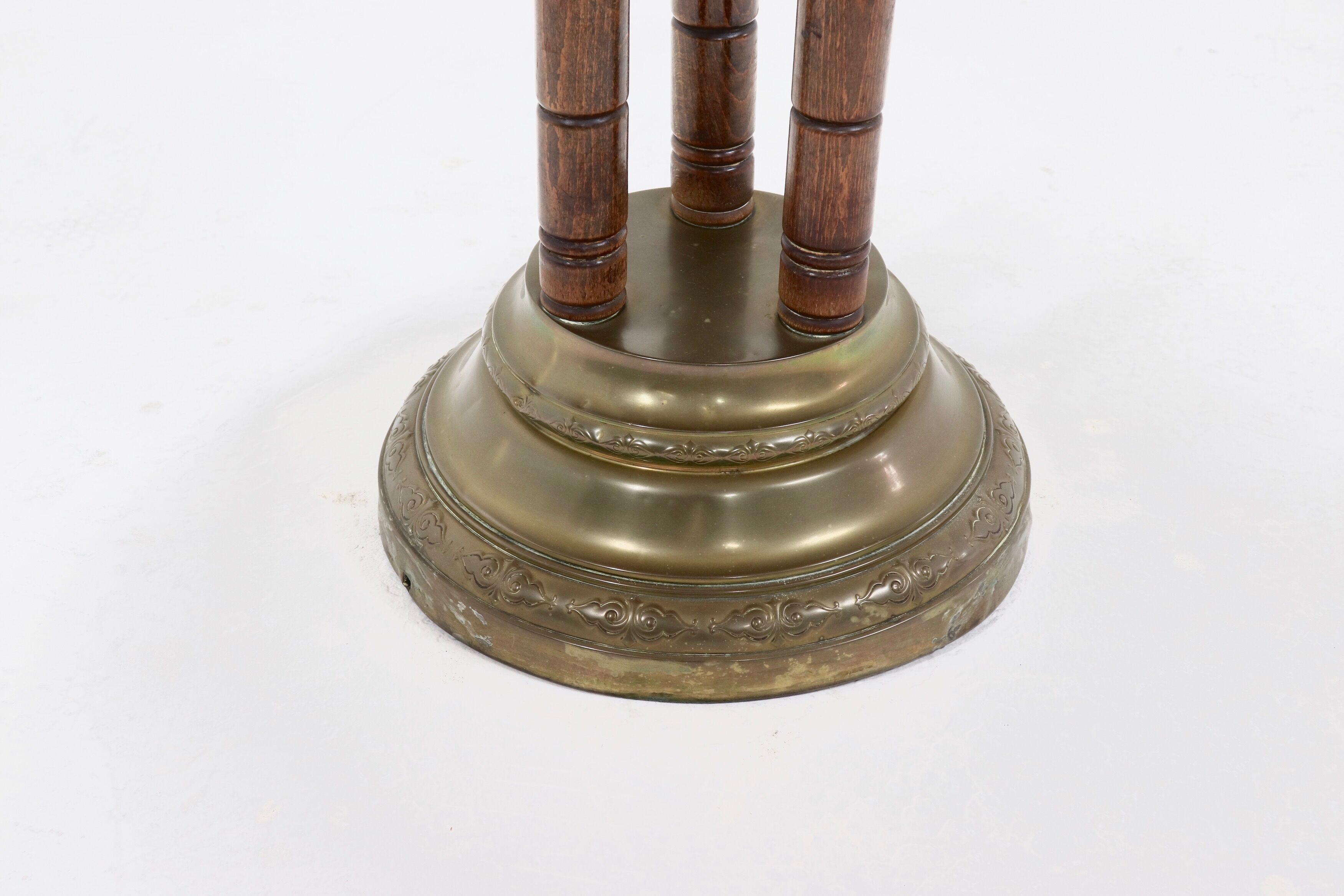 KMD Daalderop Brass and Oak Side Table 1930s