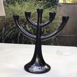 Contemporary chandelier in black cast iron