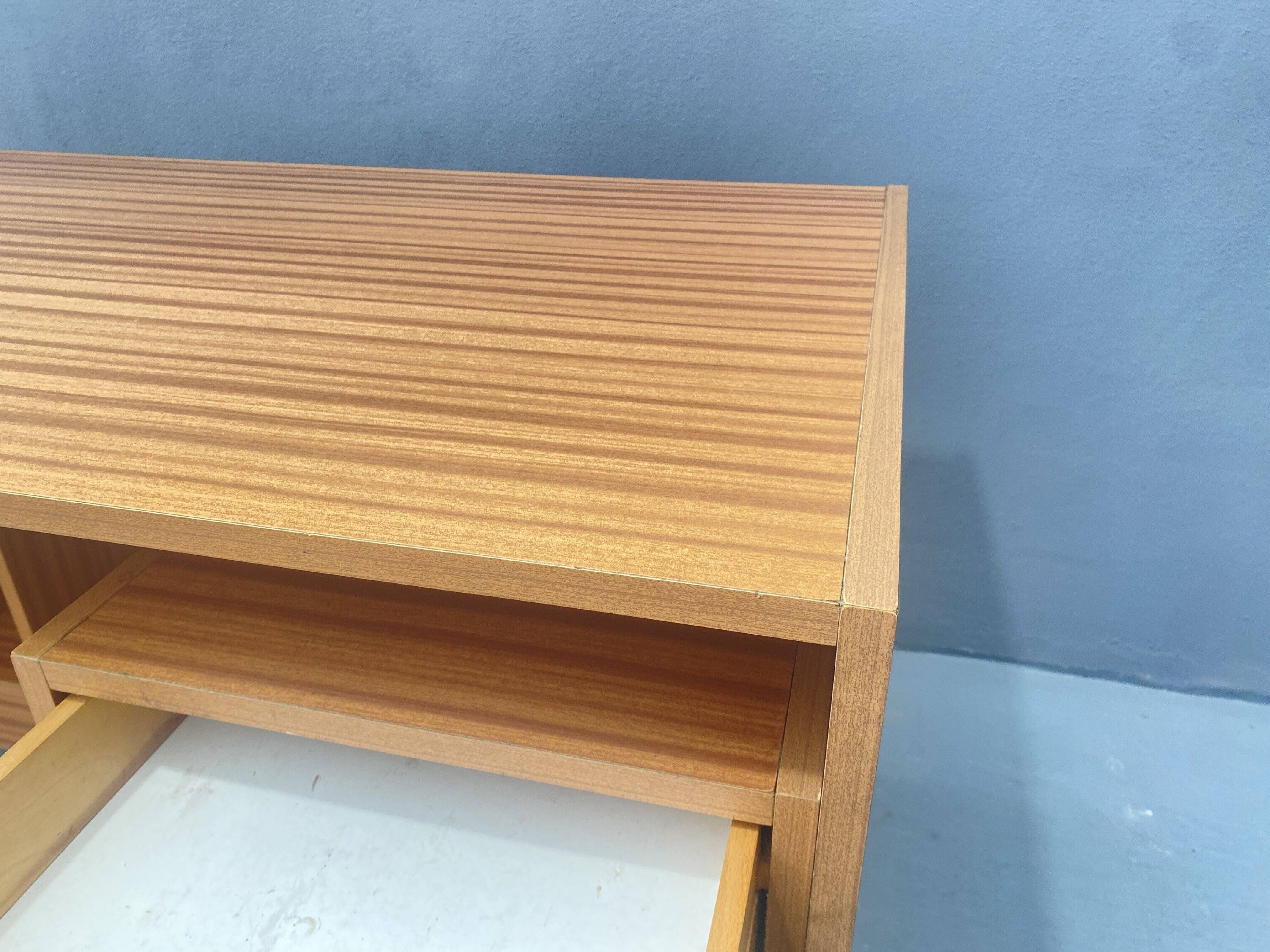 Writing desk, vintage wooden desk, 1980s, Czechoslovakia