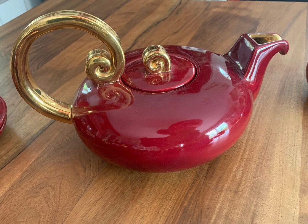 Vallauris art deco breakfast "volutes" 16 pieces - louis giraud 1897- 1985