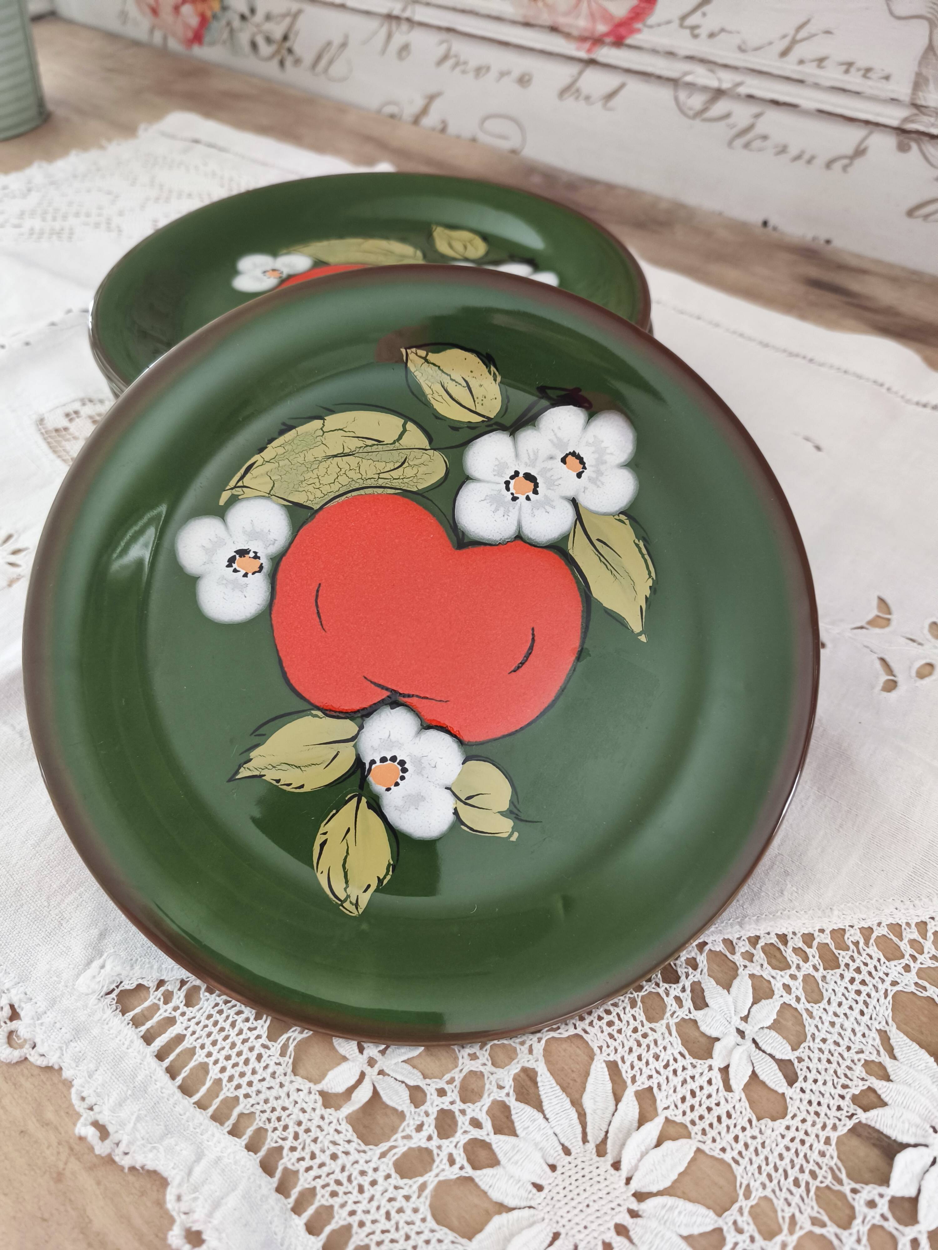 Set of 6 vintage Zeller Keramik dessert plates Eden model