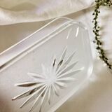 Old silver metal butter dish with fish lid