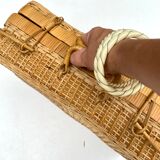 Vintage braided bamboo suitcase