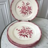 Set of 6 flat plates longchamp pinks years 30-40