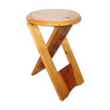 Vintage folding stool in pine
