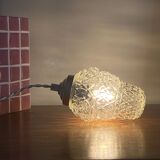 Antique tulip pendant lamp in transparent glass with brass claw LAMP-7386