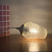 Antique tulip pendant lamp in transparent glass with brass claw LAMP-7386