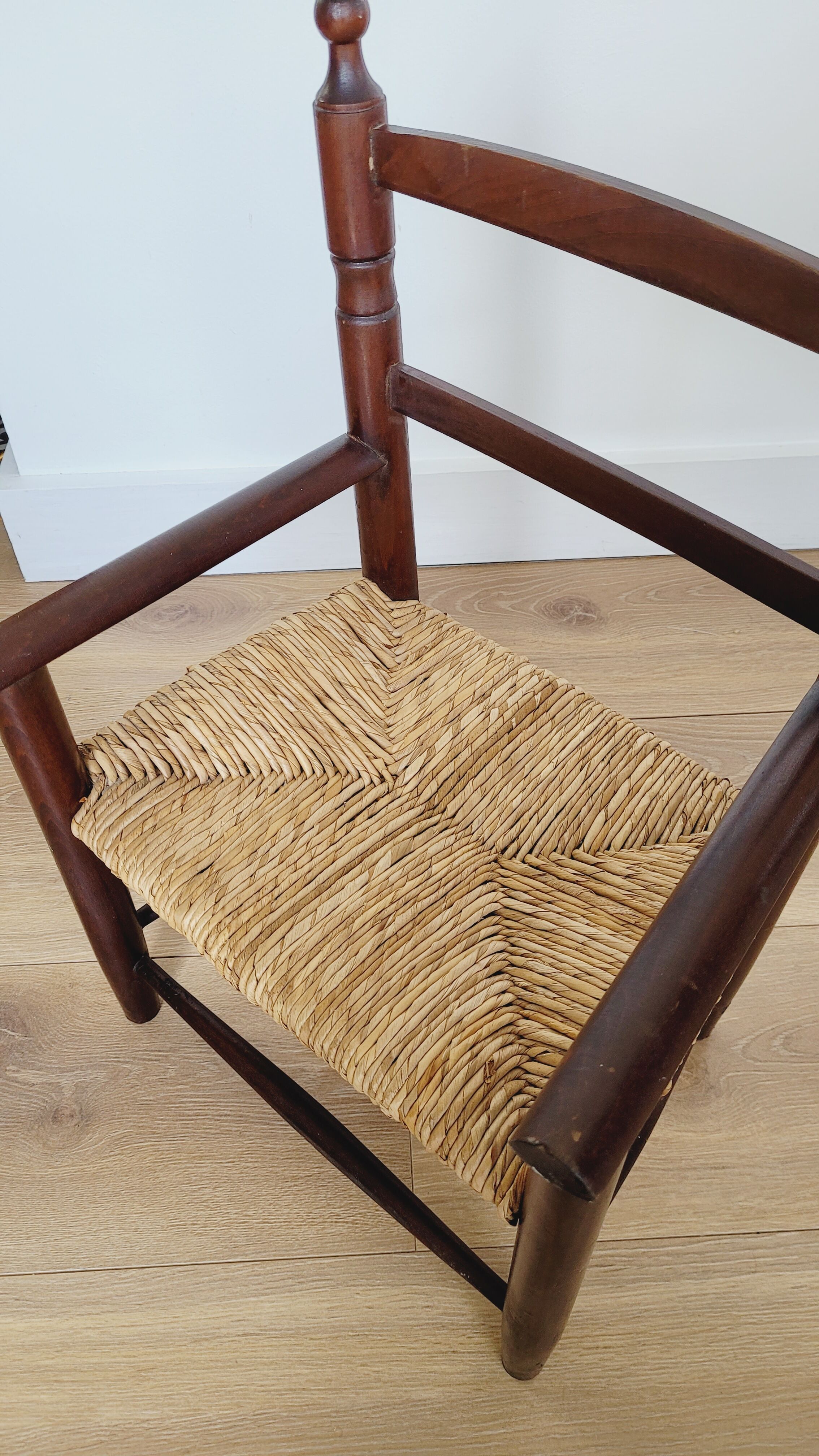 Chaise enfant bois et paille