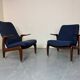 Ensemble de 2 chaises longues en teck de style moderniste danois du milieu du siècle, années 1960