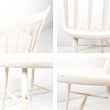 Vintage chaise de soutien off white Mid Century Retro Skandi Scandinavian Kitchen Chair Salle à mang