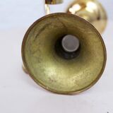 Candlestick duo in Lucite and brass