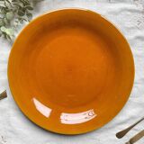 Vintage Longchamp amber earthenware dish, France 1970