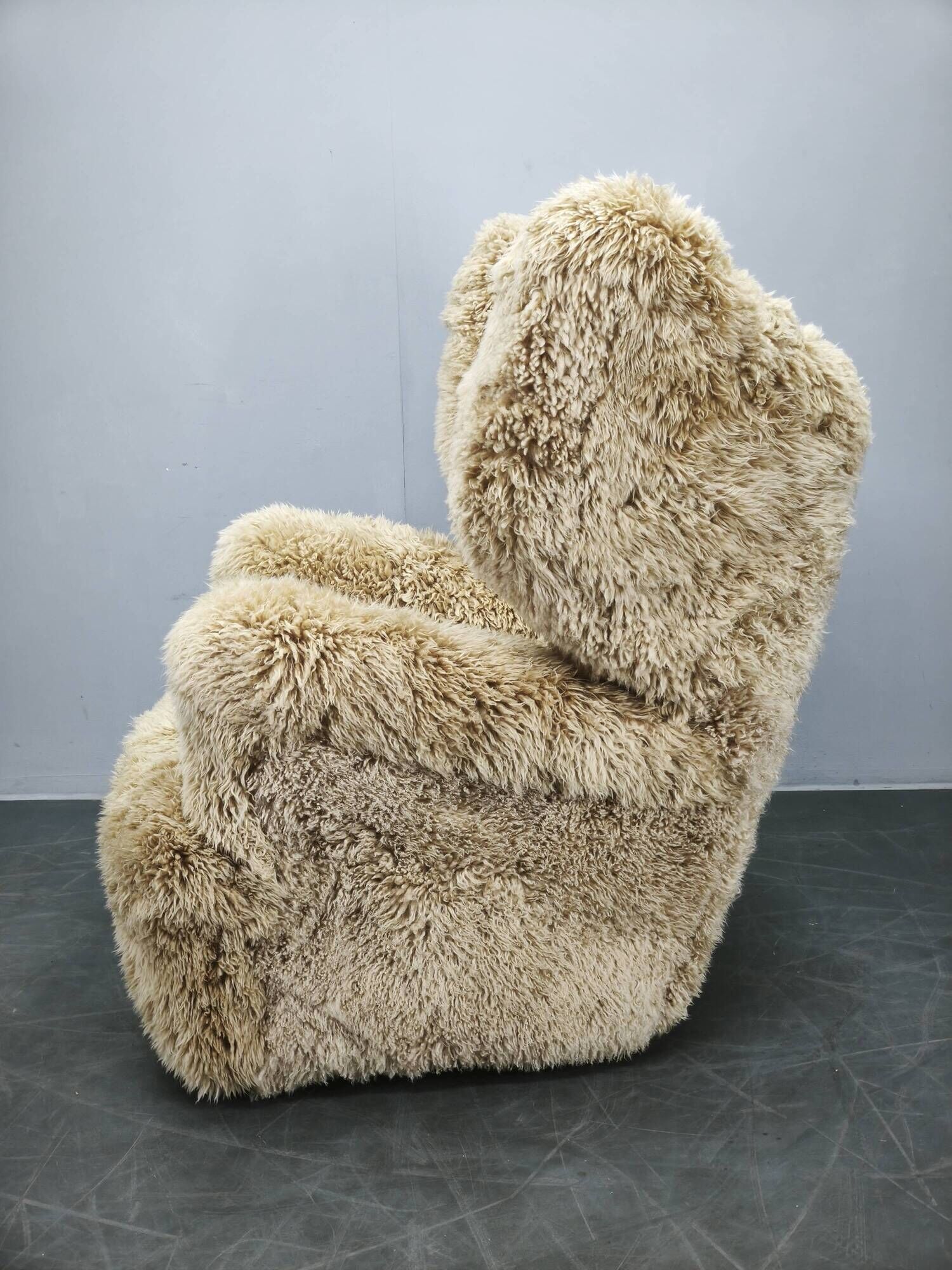 1930s Art Deco Wingback Armchair in Honey Skandilock Sheepskin