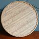 XL plateau in natural rattan & cork print wood, circa 1960.