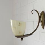 Applique murale Art Déco originale en laiton / luminaire vintage des années 1930 / époque Bauhaus