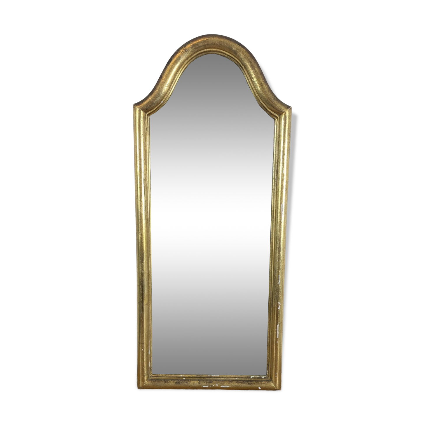 Antique gold mirror known as "gendarme's hat", patinated elegance 70 x 30 cm