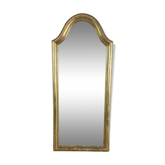 Antique gold mirror known as "gendarme's hat", patinated elegance 70 x 30 cm