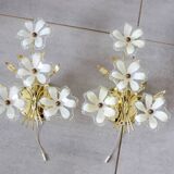 Two Eglo wall lights with vintage Murano flowers 70/80