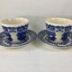 Tasses à thé et Sous-Tasses English Ironstone England bleu