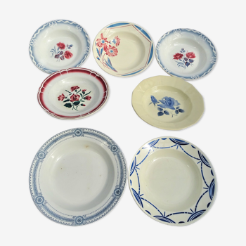 Lot assiettes dépareillées