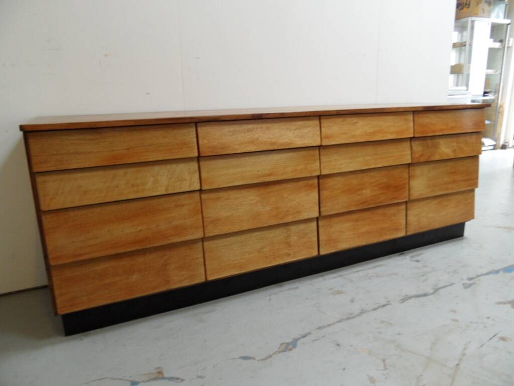 Vintage large Dutch apothecary filing cabinet